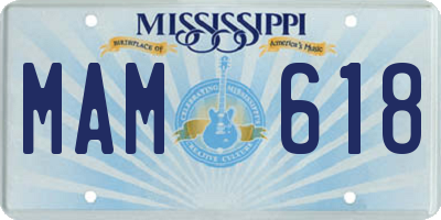 MS license plate MAM618