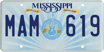 MS license plate MAM619