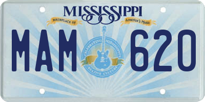 MS license plate MAM620