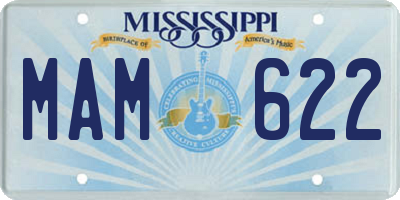 MS license plate MAM622