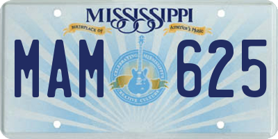 MS license plate MAM625