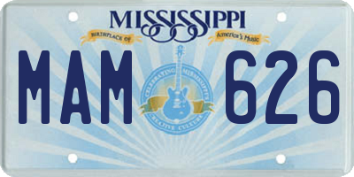 MS license plate MAM626