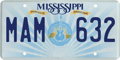 MS license plate MAM632