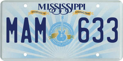MS license plate MAM633