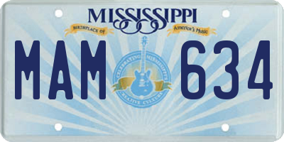 MS license plate MAM634