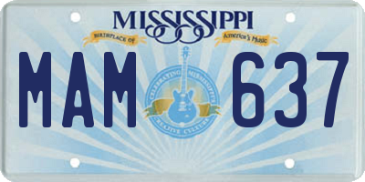 MS license plate MAM637