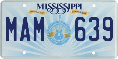 MS license plate MAM639