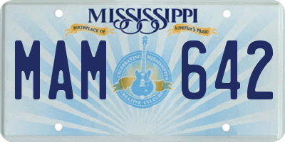 MS license plate MAM642
