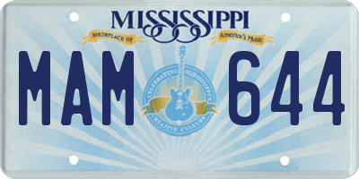 MS license plate MAM644
