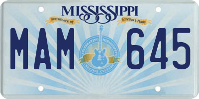 MS license plate MAM645