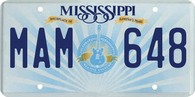 MS license plate MAM648