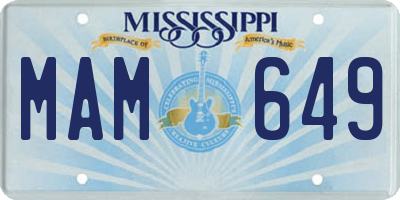 MS license plate MAM649