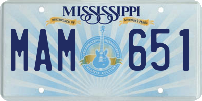 MS license plate MAM651