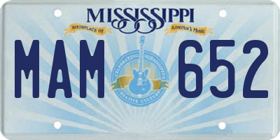 MS license plate MAM652