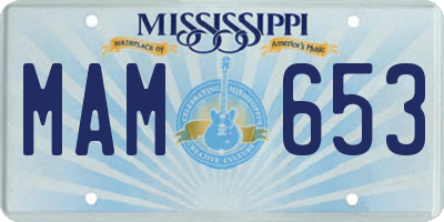 MS license plate MAM653