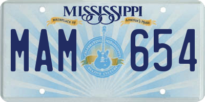MS license plate MAM654