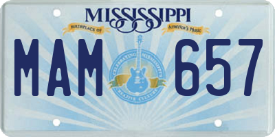 MS license plate MAM657