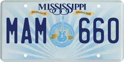 MS license plate MAM660