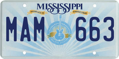 MS license plate MAM663