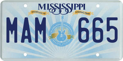 MS license plate MAM665