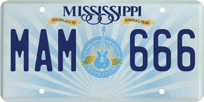 MS license plate MAM666