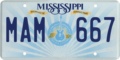MS license plate MAM667
