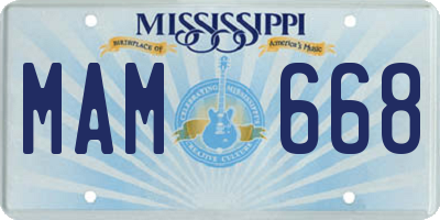 MS license plate MAM668