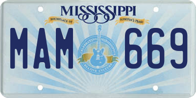 MS license plate MAM669