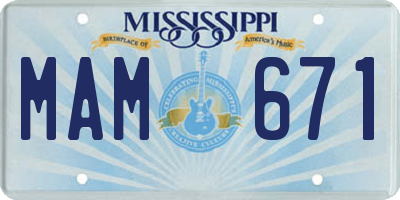MS license plate MAM671