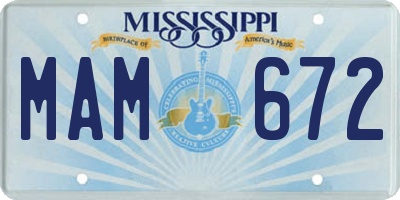 MS license plate MAM672