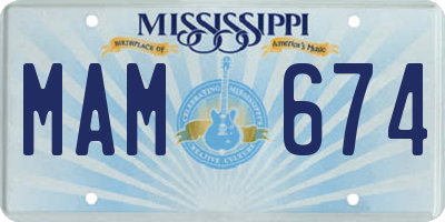 MS license plate MAM674