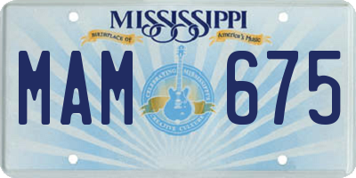MS license plate MAM675