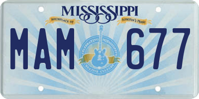 MS license plate MAM677
