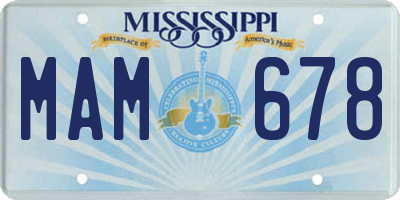 MS license plate MAM678
