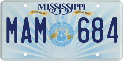 MS license plate MAM684