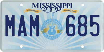 MS license plate MAM685