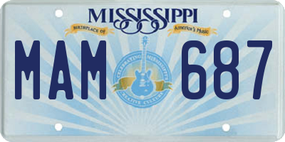 MS license plate MAM687