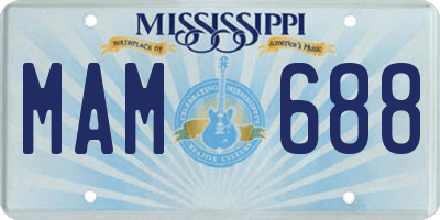 MS license plate MAM688
