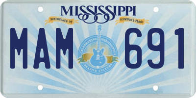 MS license plate MAM691