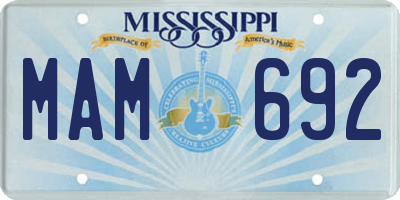MS license plate MAM692