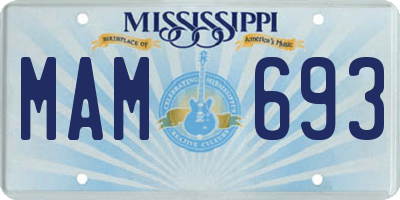 MS license plate MAM693
