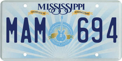 MS license plate MAM694