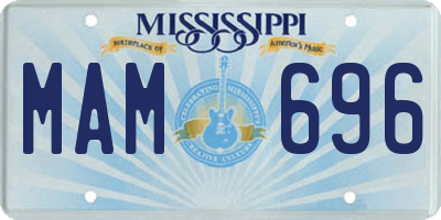 MS license plate MAM696