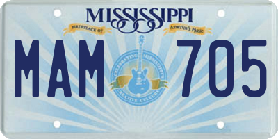 MS license plate MAM705