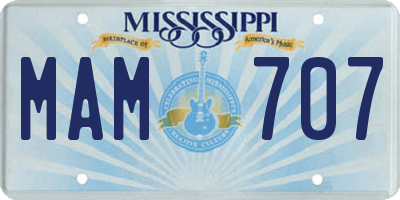 MS license plate MAM707
