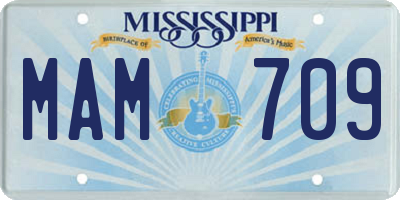 MS license plate MAM709