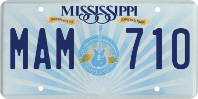 MS license plate MAM710