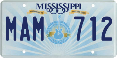 MS license plate MAM712