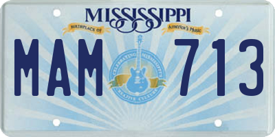 MS license plate MAM713