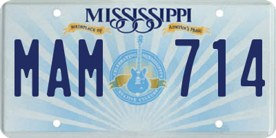 MS license plate MAM714
